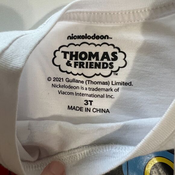 New No Tag Thomas & Friends White Crew Neck Decal Tee Shirt 3T‎ - Picture 3 of 5